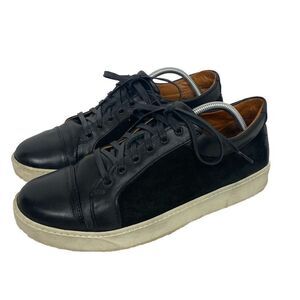 ALLEN EDMONDS‎ Mens Cooper Low Top Sneakers Black Leather Casual Suede Sz 11 D